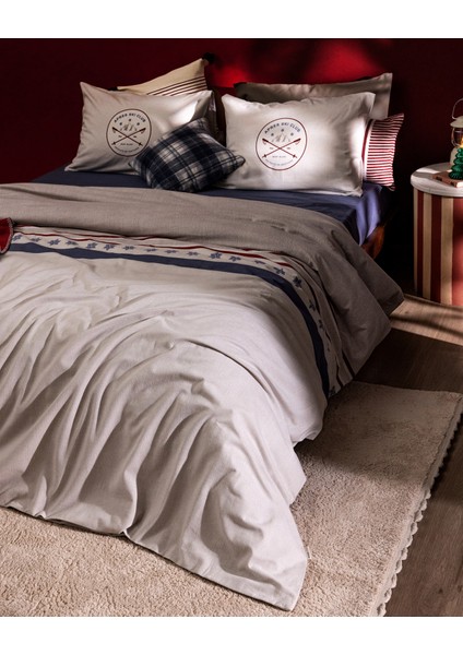 Fayette Tek Kişilik %100 Pamuk Flanel Nevresim Takımı - Bej indirimleri