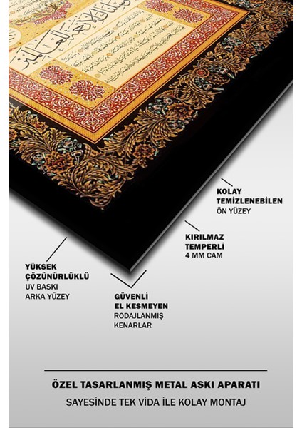 Hilye-I Şerif Dikey Islami Cam Tablo fırsatları