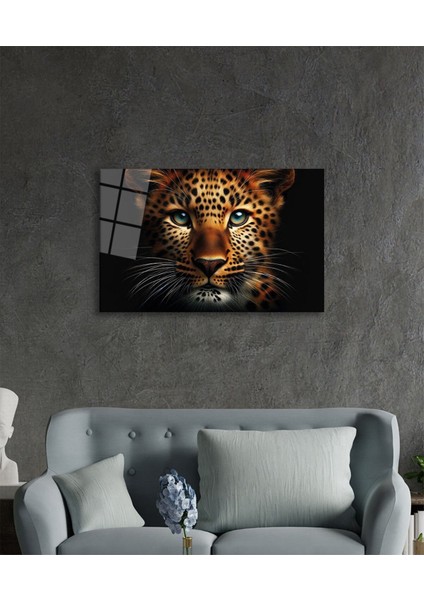 Sessiz Gözlemci Mavi Bakışın Derinliği Cam Tablo Yapay Zeka Hediyelik Büyük Tablo Ev Ofis Dekoru fiyatları