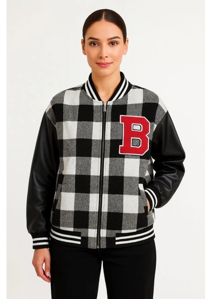 Kolları Suni Deri Içi Astarlı Oduncu Kolej Içi Ceket