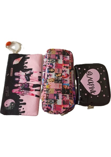 Black Pink Yılbaşı Özel Hediye Seti, Cüzdan, Kalemlik, Bez Cüzdan