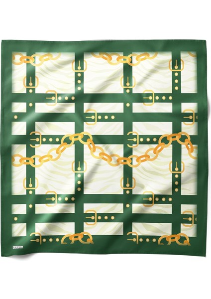Zincir ve Kemer Desenli Bandana Fular