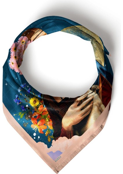 Çiçekli Kadın Desenli Bandana Fular fırsatları