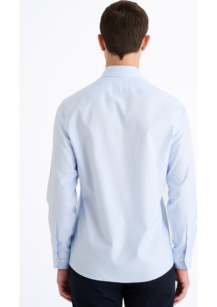 Erkek Mavi Cooper Fit Kravat Yaka Kazayağı Klasik Gömlek fırsatları