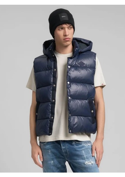 Erkek Lacivert Kapüşonlu Dolgulu Şişme Yelek fiyatları