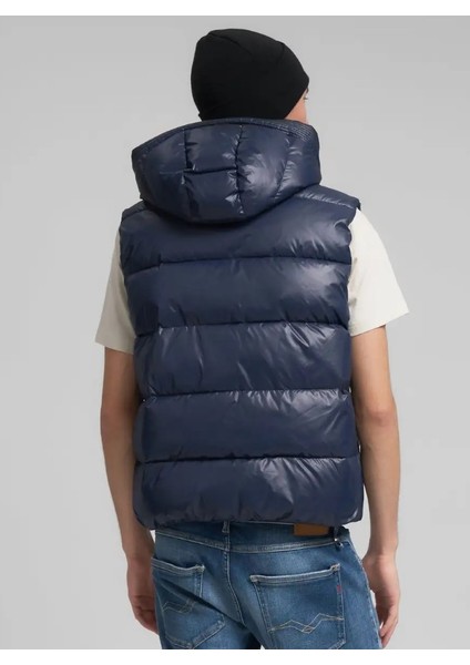Erkek Lacivert Kapüşonlu Dolgulu Şişme Yelek modelleri