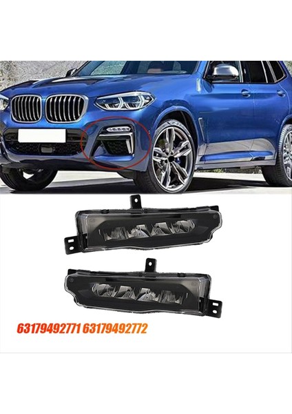 Sol Ön Tampon LED Sis Fog Gündüz Koşu Lambası 63179492771 Bmw X3 G01 F97 X4 G02 2017-2021 Drl Sis Lambası (Yurt Dışından) modelleri
