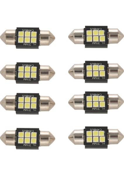 8x 400 Lümen LED Ampuller Iç Araç Işıkları Için LED Plaka Plaka Kubbe Kubbe Kapısı Nezaket 31MM Festoon DE3175 Xenon Beyaz (Yurt Dışından)