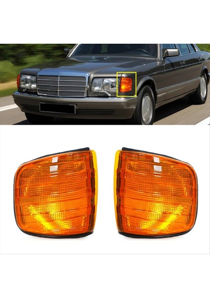 1paır Dön Sinyal Köşe Işık Kabuğu Mercedes Benz S-Serisi W126 1981-1991 Yan Köşe Işıkları Park Lambası Sarı (Yurt Dışından) modelleri