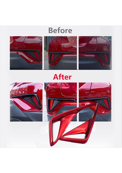 2pcs Kırmızı Araba Arka Sis Far Trim Tail Lamba Çerçeve Toyota Chr C-Hr 2017 2018 2019 2020 2021 (Yurt Dışından) fırsatları