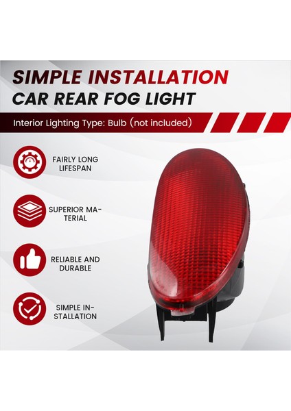 Peugeot 206 cc Sw Hatchback Arka Merkezi 6351K5 Için Ampul Olmayan Araba Arka Sis Lambası (Yurt Dışından) fırsatları