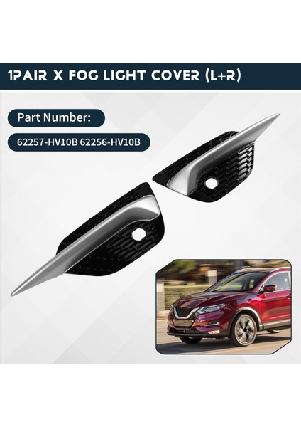 62257-HV10B 62256-HV10B Araba Ön Sis Lambası Çerçeve Göz Kapağı Kap Kapağı Nissan Qashqai Için Kapak Kapağı J11 2019-2022 (Yurt Dışından) fırsatları