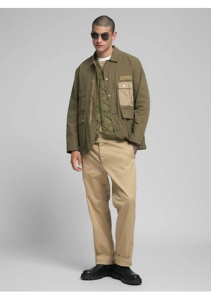 Erkek Haki Cep Detaylı Mont