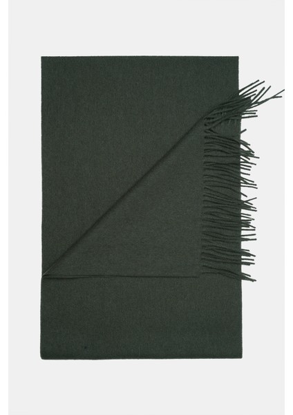 Erkek Koyu Yeşil Yün Kaşkol