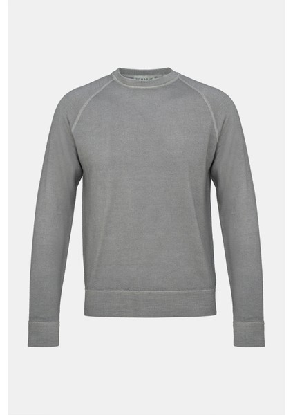 Erkek Açık Yeşil 140'S Yün Bisiklet Yaka Kazak