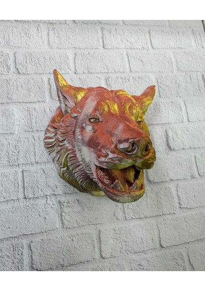 Dekoratif Altın Gold Kurt Duvar Heykeli Asılabilir Hediyelik 25X19 cm fiyatları