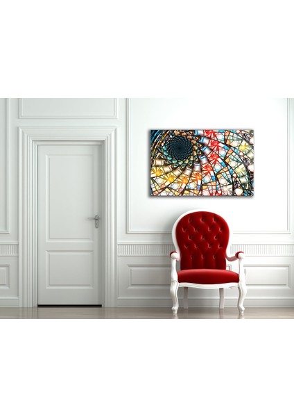 Rengarenk Geometrik Soyut Cam Tablo fiyatları