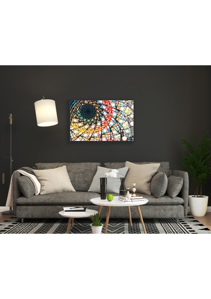 Rengarenk Geometrik Soyut Cam Tablo modelleri