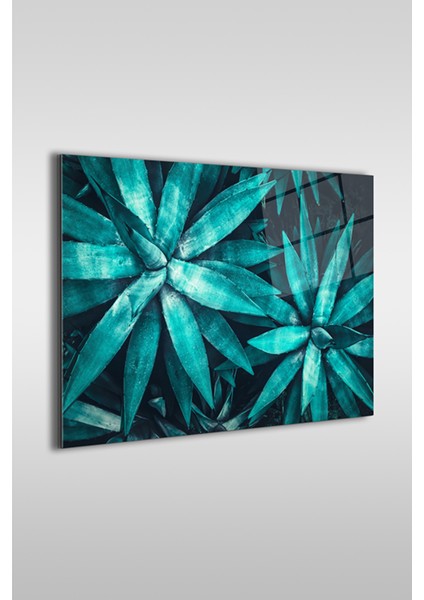 Muz Ağacı Yaprakları Yakın Çekim Yatay Cam Tablo fiyatları