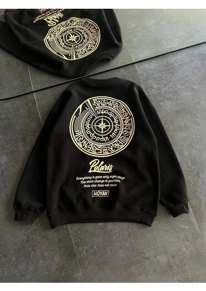 Kışlık Bisiklet Yaka Ön ve Arka Baskılı Sweatshirt fiyatları