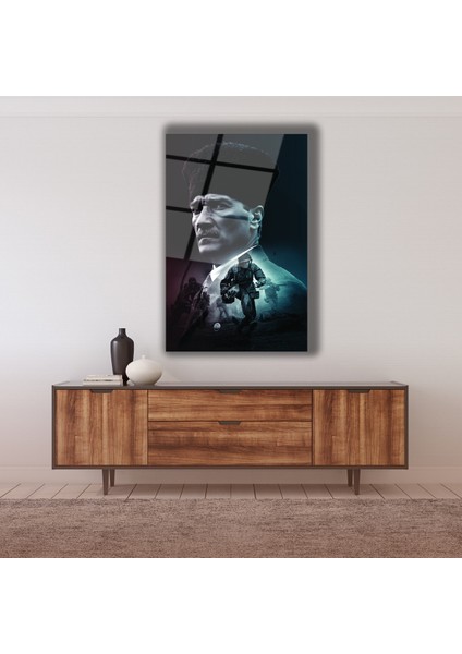 Atatürk ve Askerlerimiz Çanakkale Cephesi Cam Tablo indirimleri