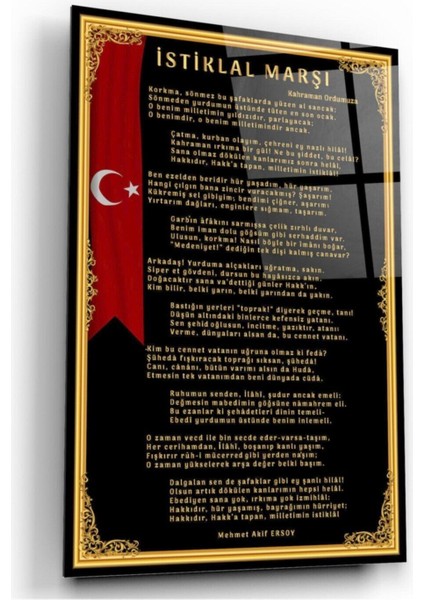 Nw Özel Istiklal Marşı Cam Tablo