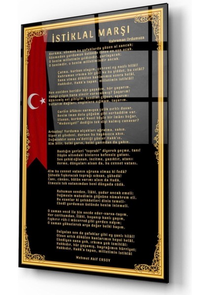 Nw Özel Istiklal Marşı Cam Tablo fiyatları