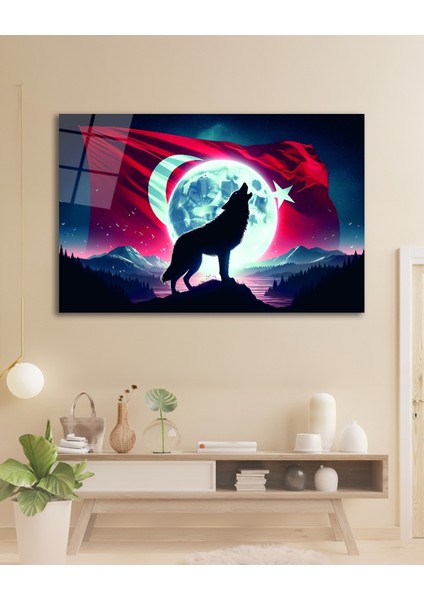 Bozkurt ve Türk Bayrağı Cam Tablo fiyatları