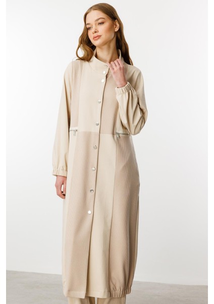 Örme Kombin Fermuar Detaylı Spor Kap-Taş