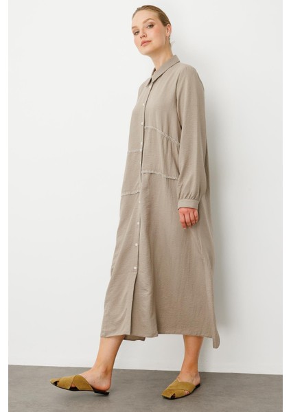 Chooban Dikiş Detaylı Ipekçe Kumaş Konforlu Kap Ferace-Vizon