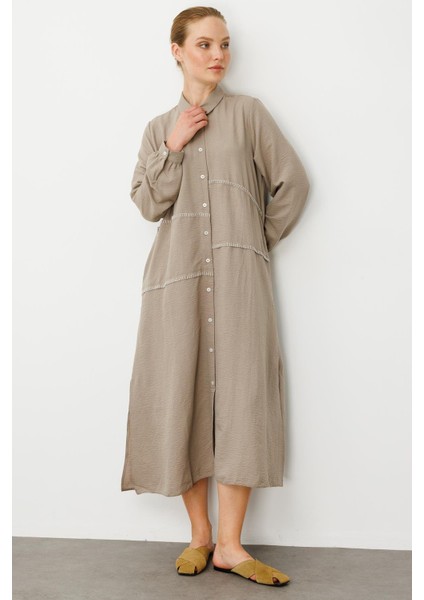 Chooban Dikiş Detaylı Ipekçe Kumaş Konforlu Kap Ferace-Vizon fiyatları