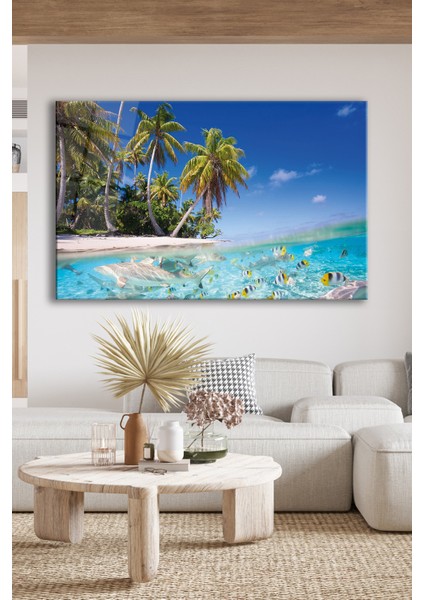 Plaj Deniz Manzarası Cam Tablo indirimleri