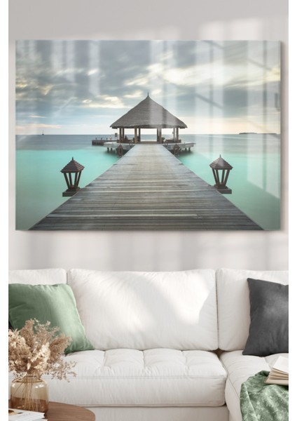 Okyanus ve Iskele | Manzara Temalı Cam Tablo | 50X70 cm fiyatları
