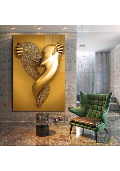 Modern Heykel Aşkı Temperli Cam Tablo, Ev ve Ofis Duvar Dekoru Hediyelik Büyük Tablo Dayanıklı Cam fiyatları