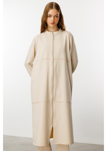 Fully Pamuk Karışımlı Ince Örme Spor Kap/ Ferace-Taş