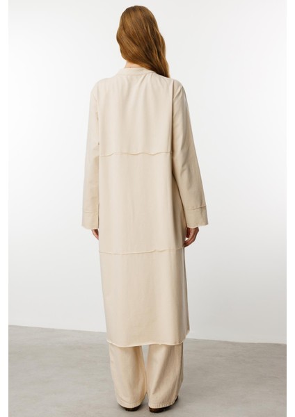 Fully Pamuk Karışımlı Ince Örme Spor Kap/ Ferace-Taş