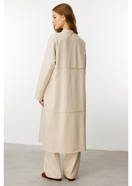 Fully Pamuk Karışımlı Ince Örme Spor Kap/ Ferace-Taş