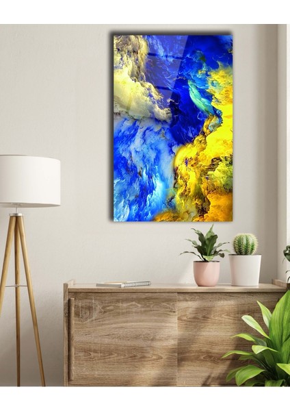 Mavi Soyut Cam Tablo fiyatları