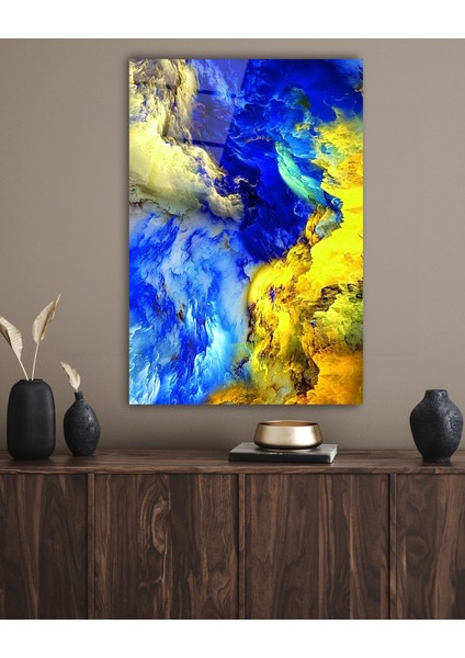 Mavi Soyut Cam Tablo fırsatları