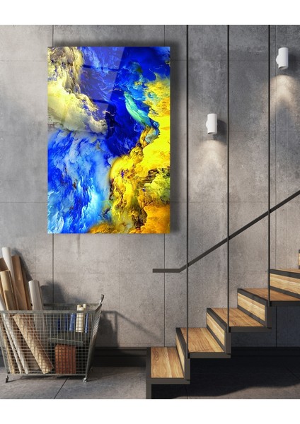 Mavi Soyut Cam Tablo indirimleri