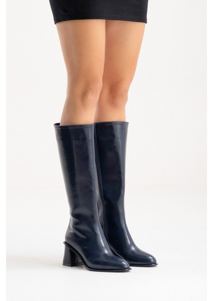 Paradis Lacivert Cilt Kadın Kalın Topuklu Çizme fiyatları