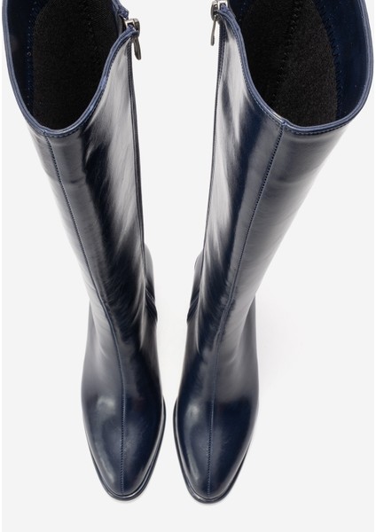 Paradis Lacivert Cilt Kadın Kalın Topuklu Çizme fırsatları