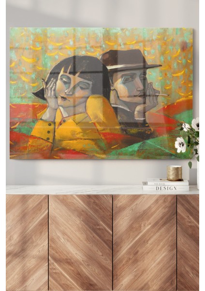 Sevgili| Romantik Paint Art Temalı | Cam Tablo | 50X70 cm fiyatları