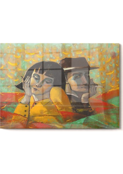 Sevgili| Romantik Paint Art Temalı | Cam Tablo | 50X70 cm fırsatları