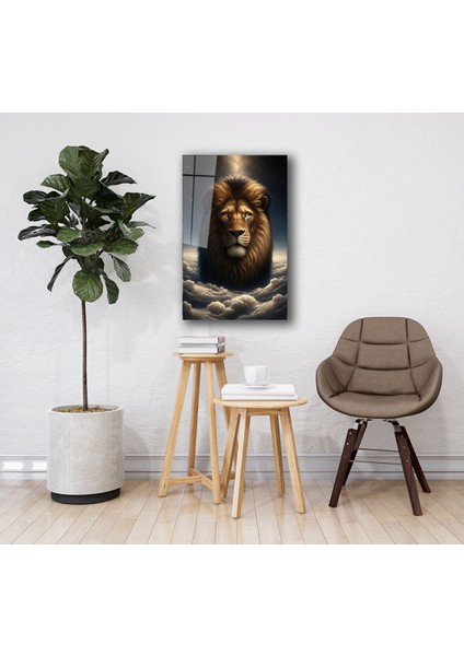 Bulutların Üstünde Aslan Cam Tablo fırsatları