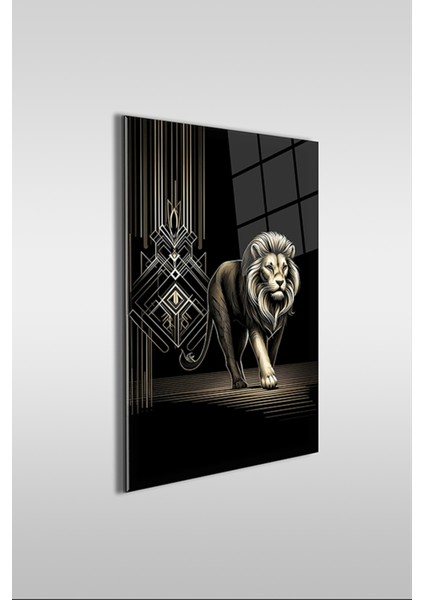 Dekoratif Aslan Dikey Cam Tablo fiyatları