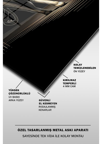 Dekoratif Aslan Dikey Cam Tablo fırsatları