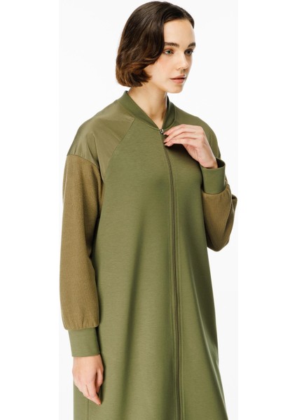 Mix Garni Detaylı Örme Kap Ferace-Haki fırsatları