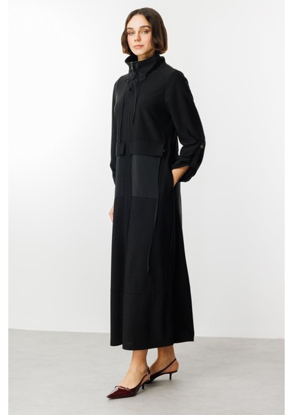 Spl Dökümlü Ince Kumaş Spor Kap/ferace-Siyah