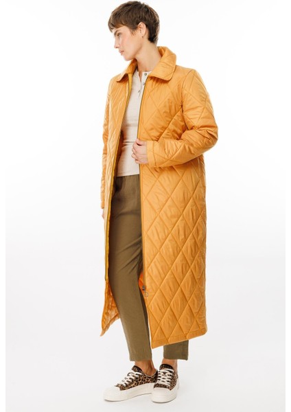 Paris Hafif Elyaf Yalıtımlı Baharlık Trençkot Kap Kaban-Hardal fiyatları